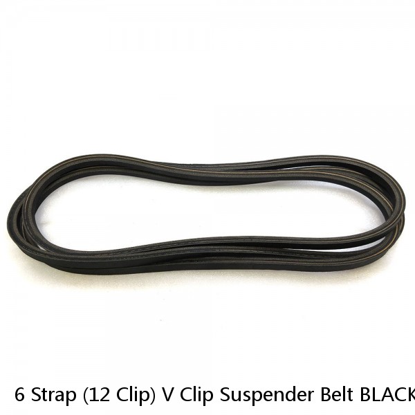    6 Strap (12 Clip) V Clip Suspender Belt BLACK (Garter Belt) NYLONZ Made In UK